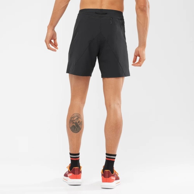 Black Salomon Cross 7'' Men's Shorts | PH 28745Y